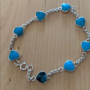 Sterling silver Turquoise Heart Bracelet